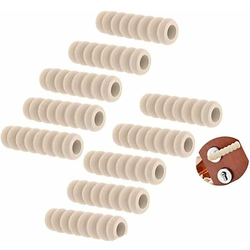 Pack of 10 soft foam door handle protectors for the safety of children and babies, beige