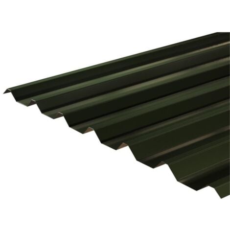 PACK OF 10 (Total 10 Units) - 0.7mm Thick Metal Roof Sheet (34/1000 Box Profile) - Juniper Green - 1000mm (W) x 2200mm (L)