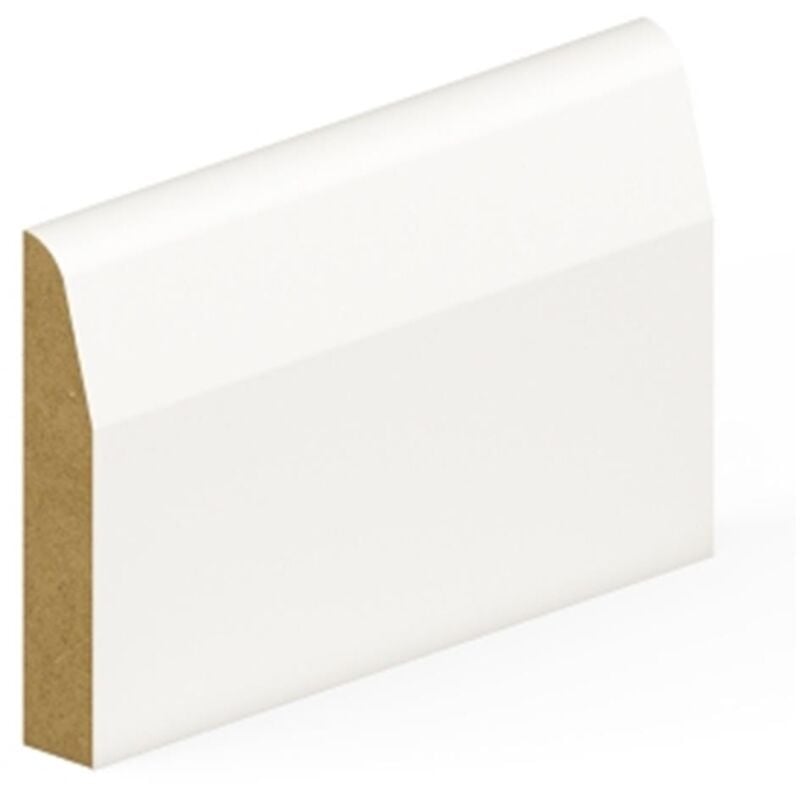 PACK OF 10 (Total 10 Units) - 14.5mm Thick Primed MDF Chamfered & Round 32mm Skirting Board - 14.5mm (T) x 94mm (W) x 4200mm (L)