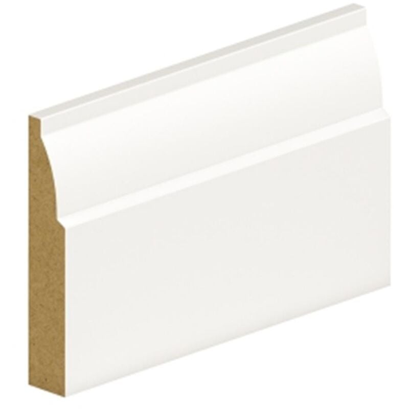 Marlborough - pack of 10 (Total 10 Units) - 14.5mm Thick Primed mdf Dual Purpose Ovolo & Round Edged Skirting Board - 14.5mm (t) x 94mm (w) x 4200mm