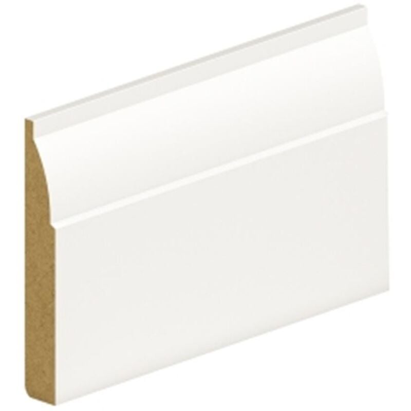 Marlborough - pack of 10 (Total 10 Units) - 14.5mm Thick Primed mdf Dual Purpose Round Edged & Ovolo Skirting Board - 14.5mm (t) x 119mm (w) x 4200mm