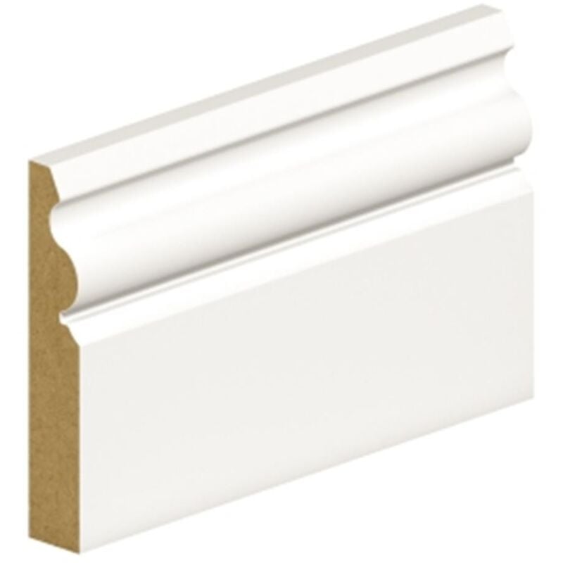 Marlborough - pack of 10 (Total 10 Units) - 14.5mm Thick Primed mdf Ogee Skirting Board - 14.5mm (t) x 119mm (w) x 4200mm (l)