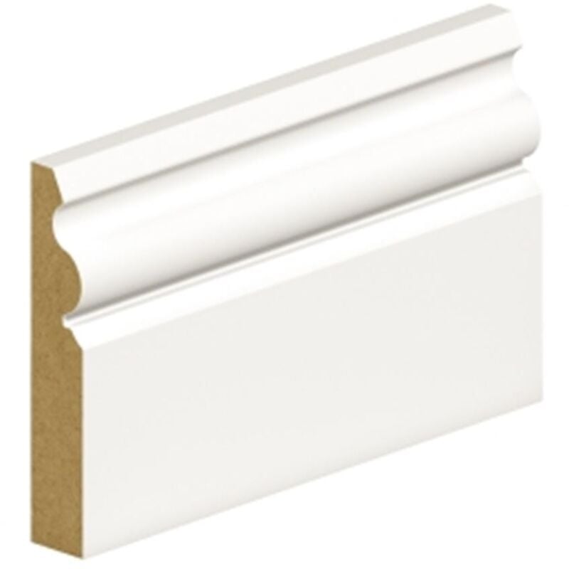 Marlborough - pack of 10 (Total 10 Units) - 14.5mm Thick Primed mdf Ogee Skirting Board - 14.5mm (t) x 94mm (w) x 4200mm (l)