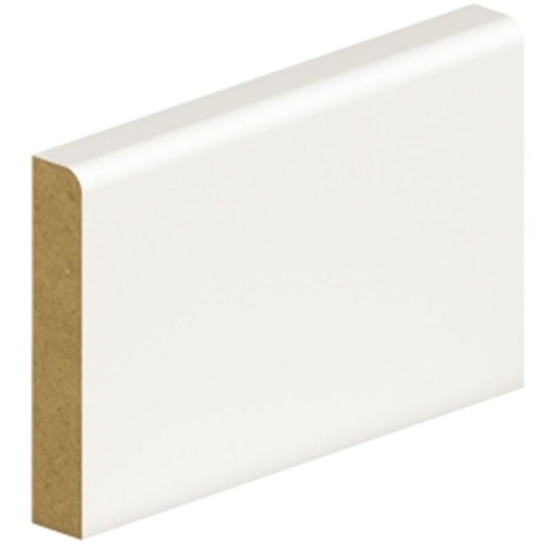 Pack of 10 (Total 10 Units) - 14.5mm Thick Primed mdf Pencil Round One Edge Skirting Board - 14.5mm (t) x 119mm (w) x 4200mm (l)