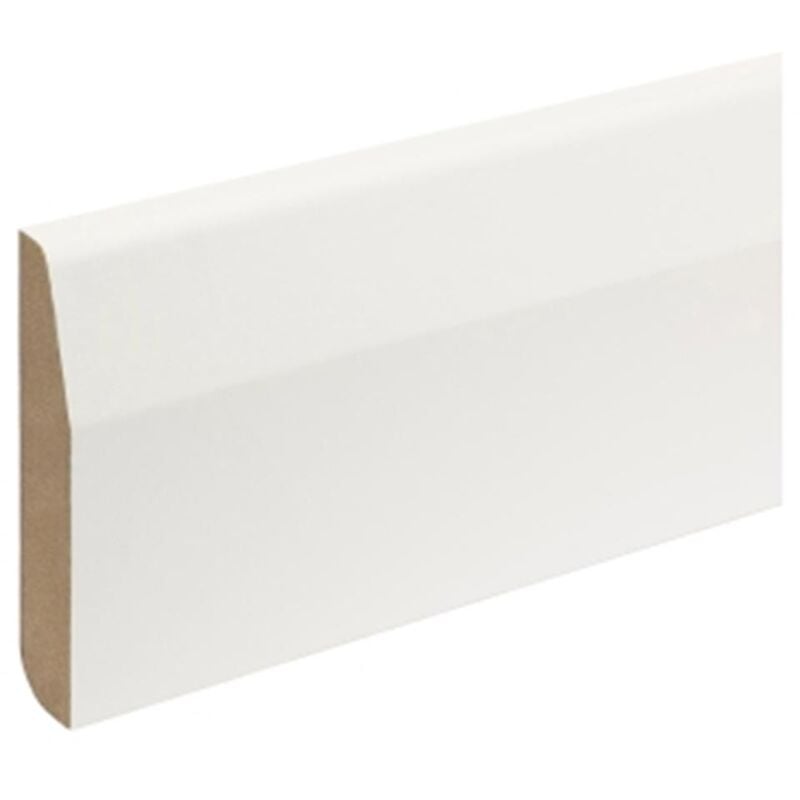 Marlborough - pack of 10 (Total 10 Units) - 14.5mm Thick Primed mdf Pencil/Chamfered Round Skirting Board - 14.5mm (t) x 94mm (w) x 4400mm (l)