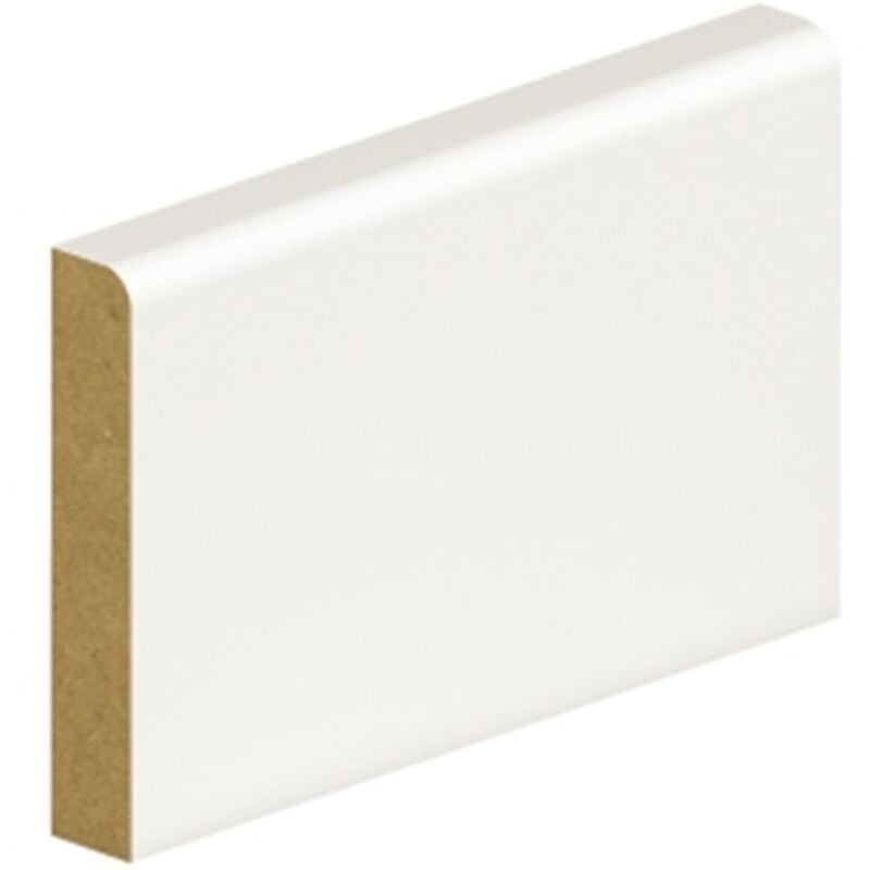 Marlborough - pack of 10 (Total 10 Units) - 14.5mm Thick Primed mdf Round One Edge Skirting Board - 14.5mm (t) x 94mm (w) x 4200mm (l)