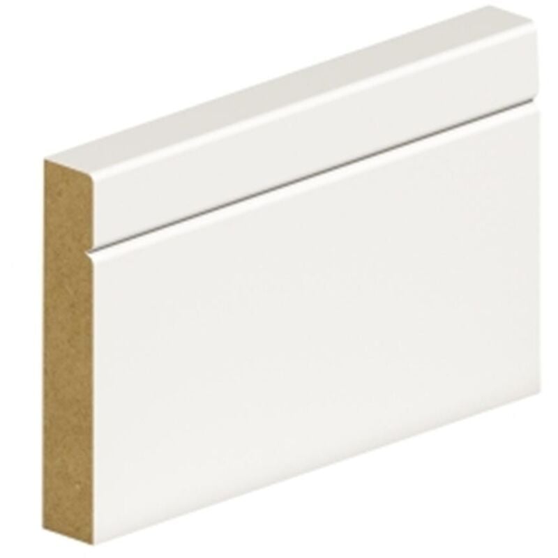 Marlborough - pack of 10 (Total 10 Units) - 14.5mm Thick Primed mdf Round & v Groove Skirting Board - 14.5mm (t) x 119mm (w) x 4200mm (l)