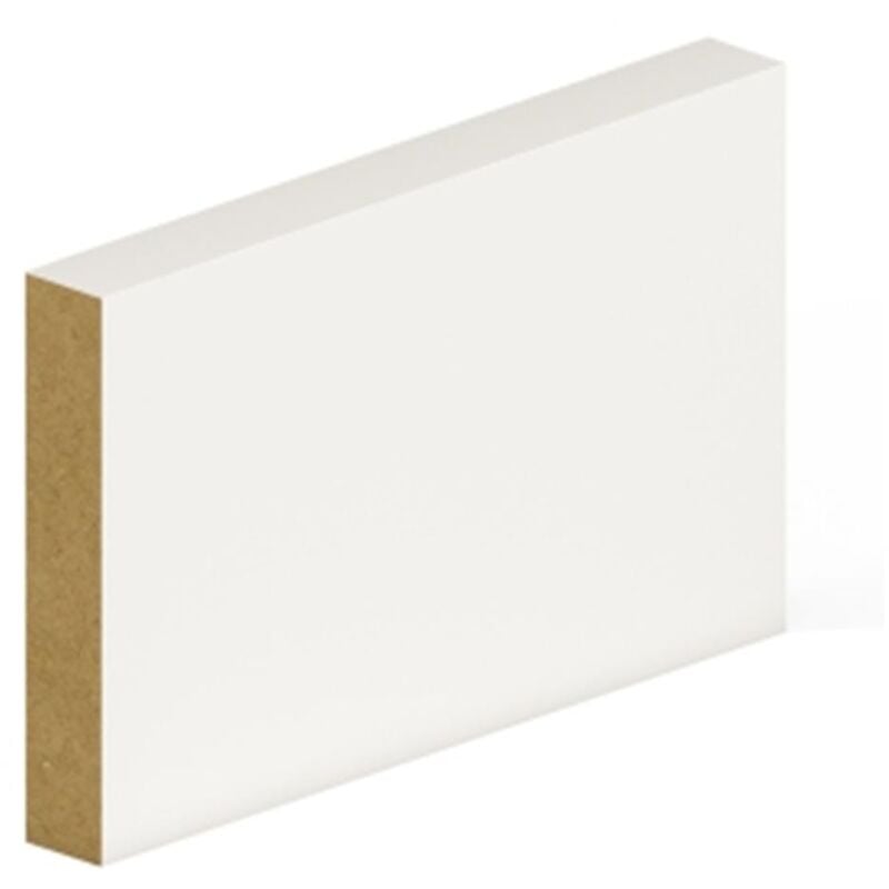 Marlborough - pack of 10 (Total 10 Units) - 14.5mm Thick Primed mdf Square Edge Skirting Board - 14.5mm (t) x 119mm (w) x 4200mm (l)