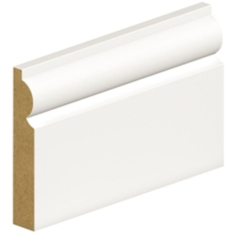 Pack of 10 (Total 10 Units) - 14.5mm Thick Primed mdf Torus Skirting Board - 14.5mm (t) x 94mm (w) x 4200mm (l)