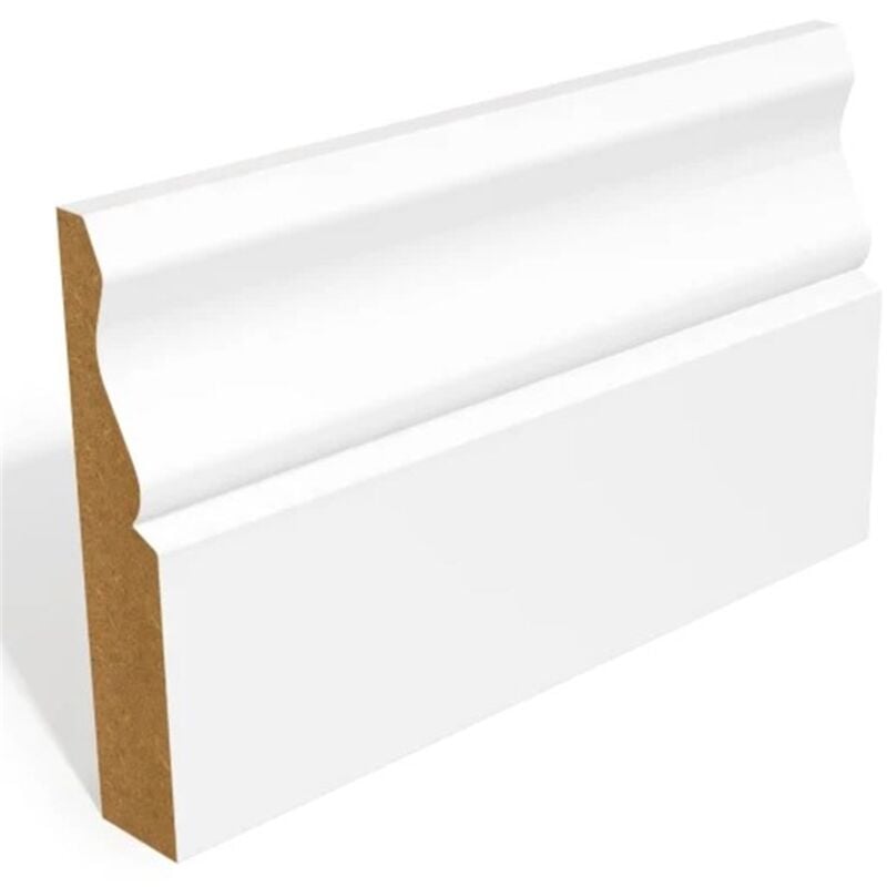 PACK OF 10 (Total 10 Units) - 18mm FSC Ogee Primed Skirting 18mm x 169mm x 4200mm