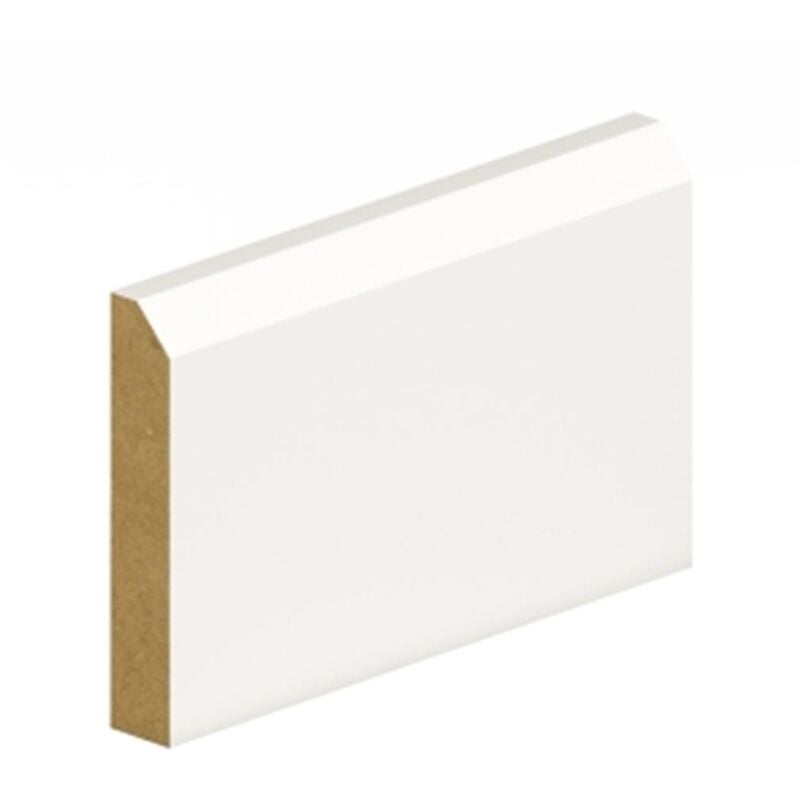 Pack of 10 (Total 10 Units) - 18mm Thick Primed mdf Chamfered Skirting Board - 18mm (t) x 94mm (w) x 4200mm (l)