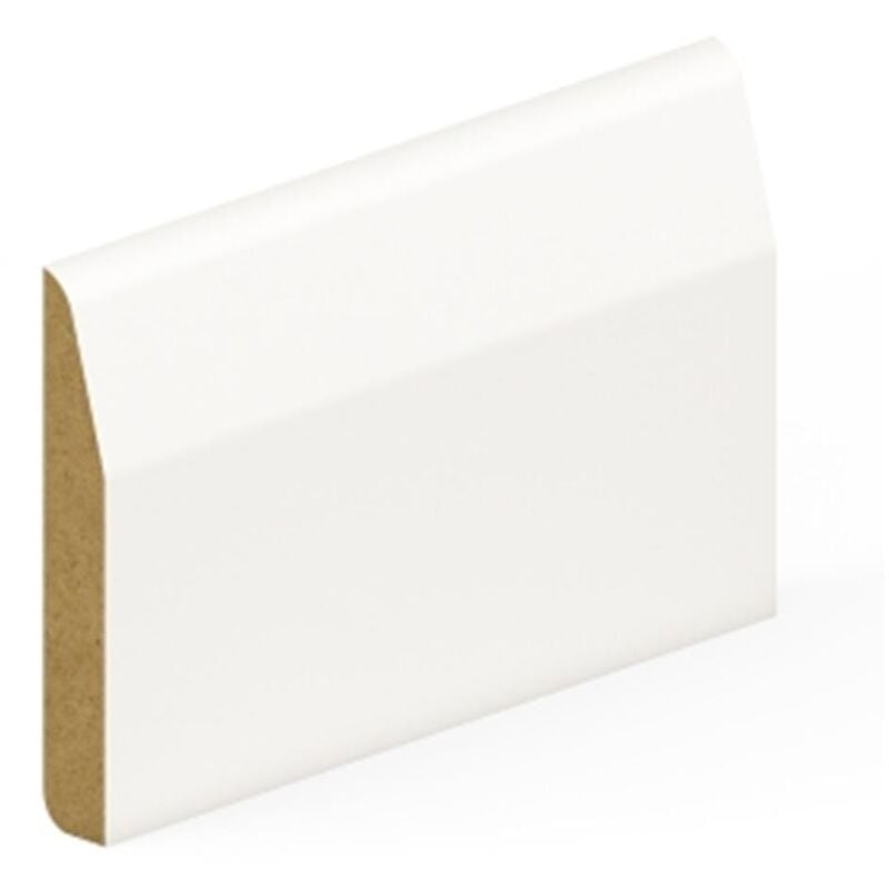 Pack of 10 (Total 10 Units) - 18mm Thick Primed mdf Dual Purpose Chamfered & Round Skirting Board - 18mm (t) x 94mm (w) x 4200mm (l)