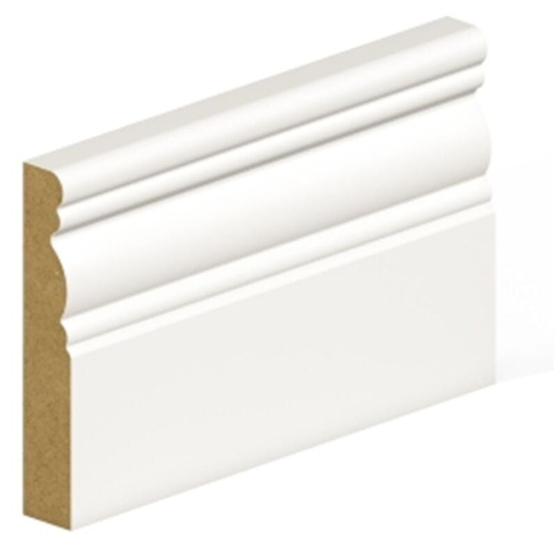 Pack of 10 (Total 10 Units) - 18mm Thick Primed mdf Georgian Skirting Board - 18mm (t) x 94mm (w) x 4400mm (l)