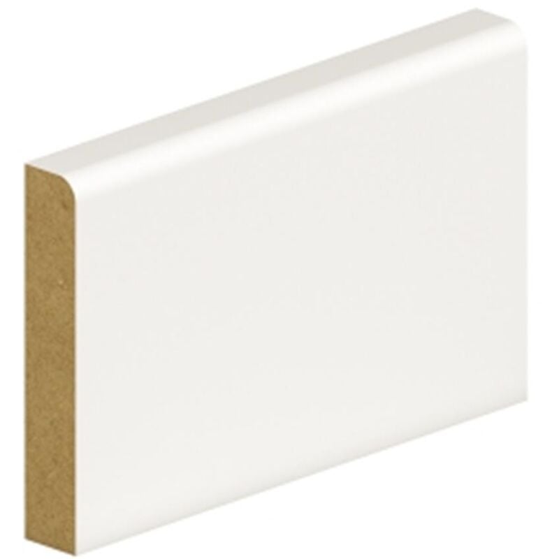 Pack of 10 (Total 10 Units) - 18mm Thick Primed mdf Pencil Round One Edge Skirting Board - 18mm (t) x 94mm (w) x 4200mm (l)