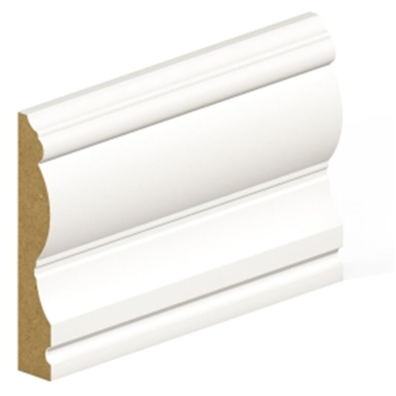 PACK OF 10 (Total 10 Units) - 18mm Thick Primed MDF Victorian Skirting Board - 18mm (T) x 100mm (W) x 4200mm (L)