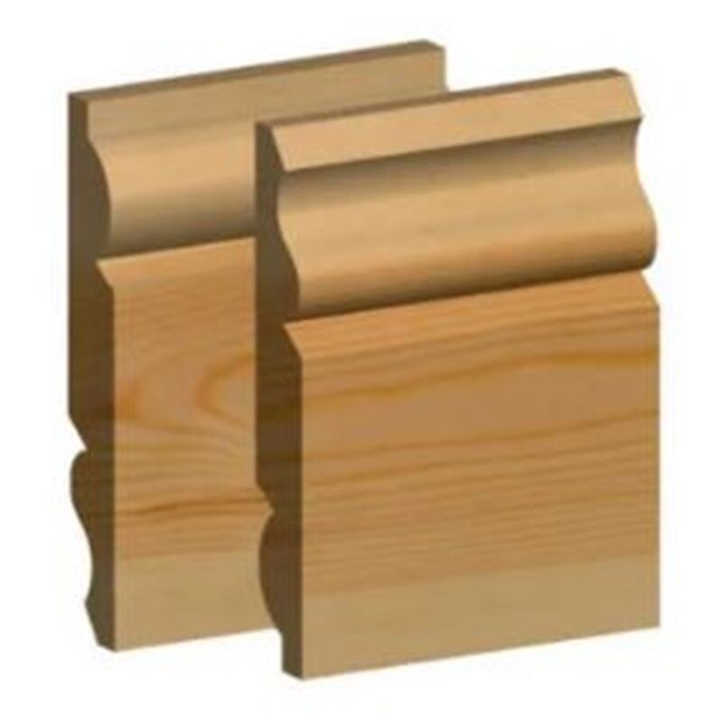 PACK OF 10 (Total 10 Units) - 25mm Rewood Torus/Ogee Skirting - 25mmx 175mm (Act size 20.5mm x 169mm) - 4200mm