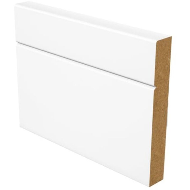 PACK OF 10 - V-Groove White MDF Skirting - 18mm x 119mm - 4.2m Length