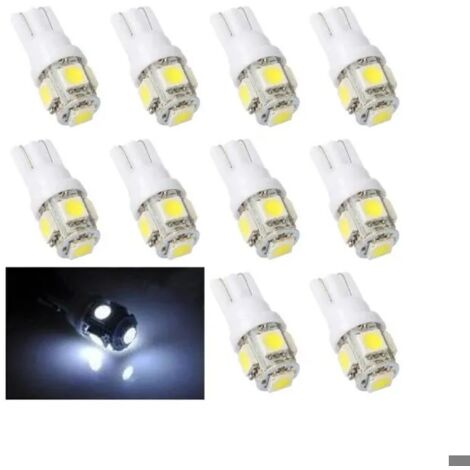 Pack of 10 - White T10 W5W LED Car Light