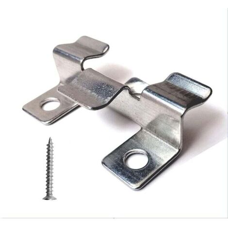Pack of 100 composite decking fixing clips with stainless steel screws (height 1 cm)