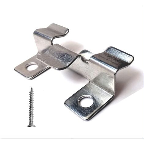 Pack of 100 composite decking fixing clips with stainless steel screws (height 1 cm)