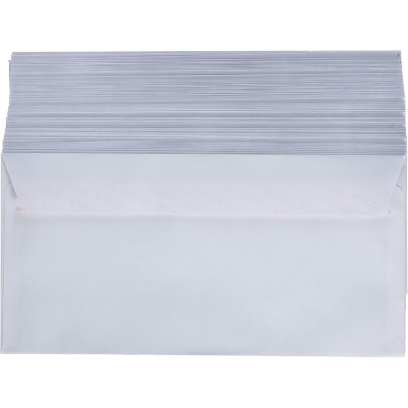 Pack of 100 envelopes without window, format C5/6, white