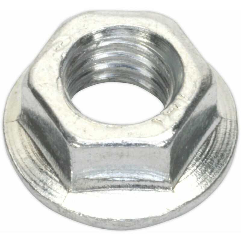 Pack of 100 Zinc Plated Serrated Flange Nut - 0.8mm Pitch - M5 - DIN 6923