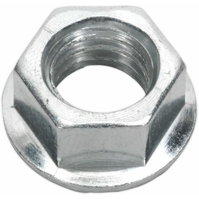 Loops - Pack of 100 Zinc Plated Serrated Flange Nut - 1.5mm Pitch - M10 - din 6923