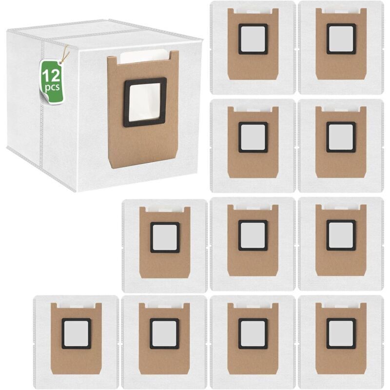 Pack of 12 bags for Eufy Omni E20/E25/E28 robot vacuum cleaners, large capacity dust bags made of non-woven fabric