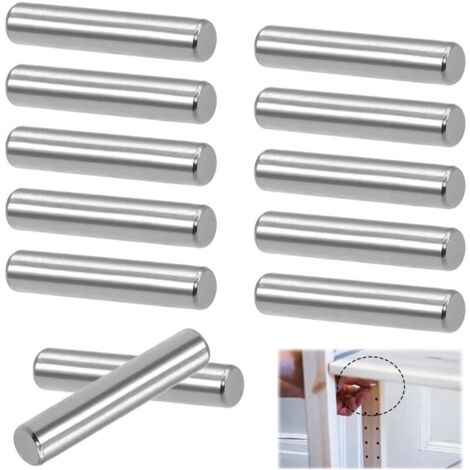 Pack of 12 cylindrical pins, 6 x 40 mm, made of 304 stainless steel for shelves