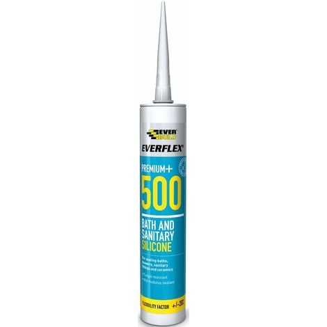 Pack of 12 EVERBUILD Translucent Premium Everflex+ 500 Bath and Sanitary Silicone Sealant