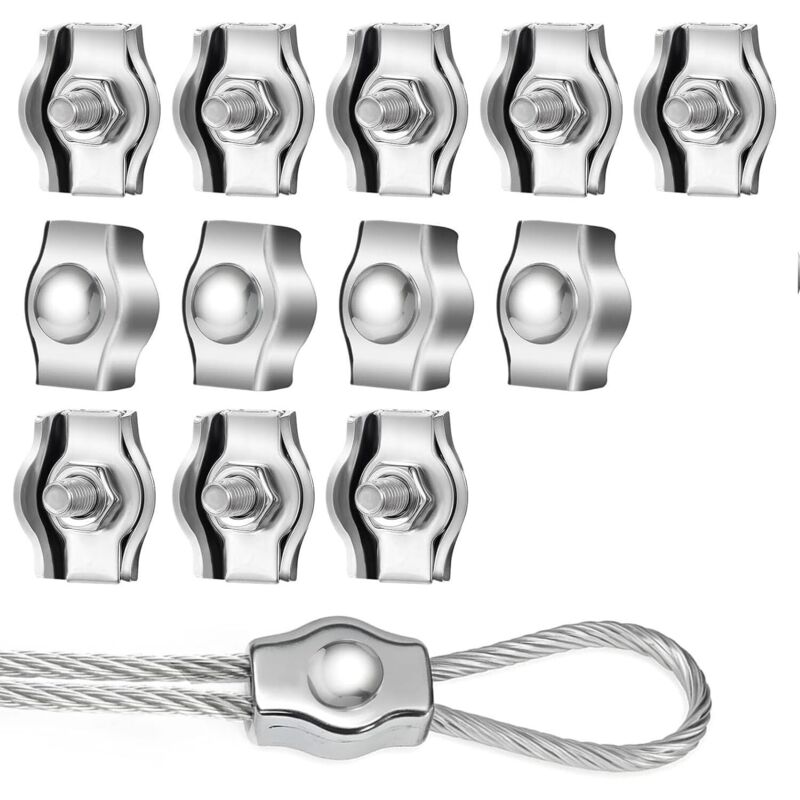 Pack of 12 metal cable ties - 4 mm - 304 stainless steel cable tie - 304 stainless steel cable tie - Fixed (M2)