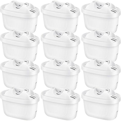 Pack of 12 water filters for Brita filter cartridges - Compatible with Brita Maxtra+ water tanks - Style, Mavea Elemaris XL