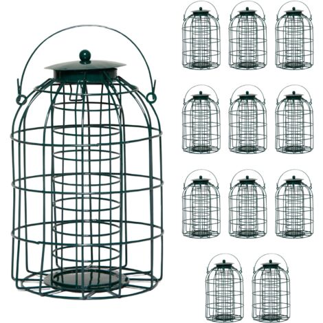 Pack of 12 Wild Bird Fat Ball Feeder with Squirrel Guard