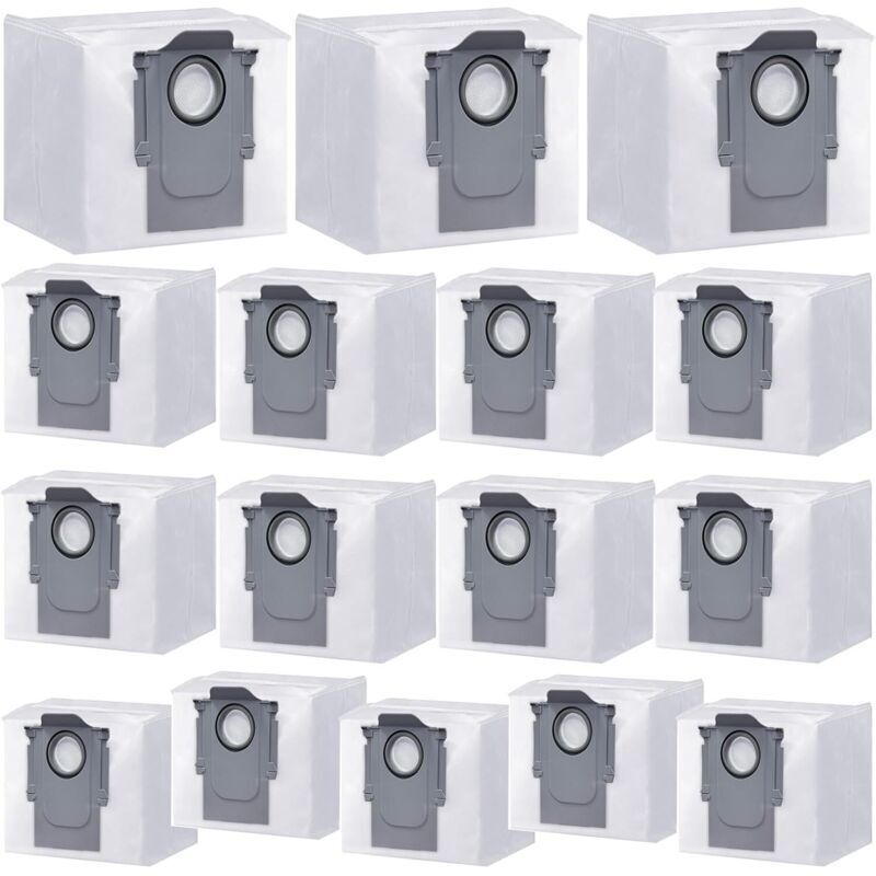 Pack of 16 disposable dust bags for Roborock G10S/G10SPRO/G10SPLUS/G10SPURE/T8/T8PLUS/G20/T8/Q7/Q7+/Q7 MAX/Q5/Q5 S7/S7MAXVULTRA/S8 robot vacuum