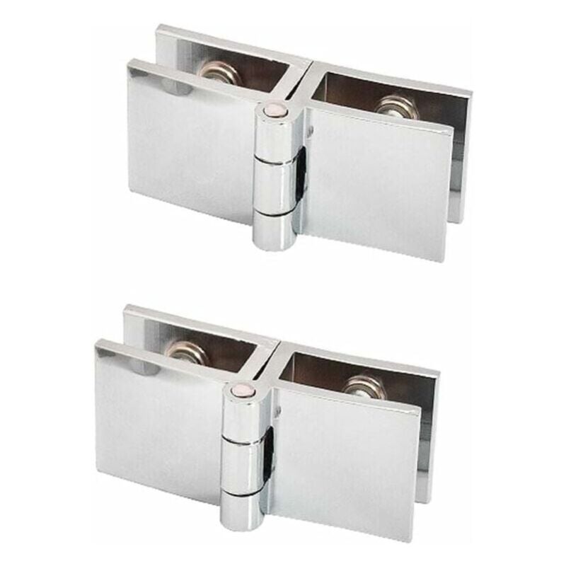 Ymyny - Pack of 2 180-degree glass door hinges, no drilling required, suitable for glass thickness from 5 mm to 8 mm