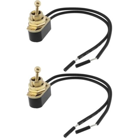 Pack of 2 Brass 2-Wire Switches 6A 120V Automatic Toggle Switches Suitable for Car Truck Marine