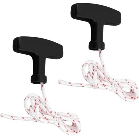 Pack of 2 Emergency Pull Cords for Garage Doors with Handle. Cord Length: 1 m. Cord Thickness: 4.5 mm. Load Capacity
