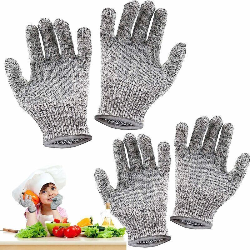 Pack of 2 pairs of cut-resistant gloves for children – Protection Level 5 – Food contact grade (xxs and xs)