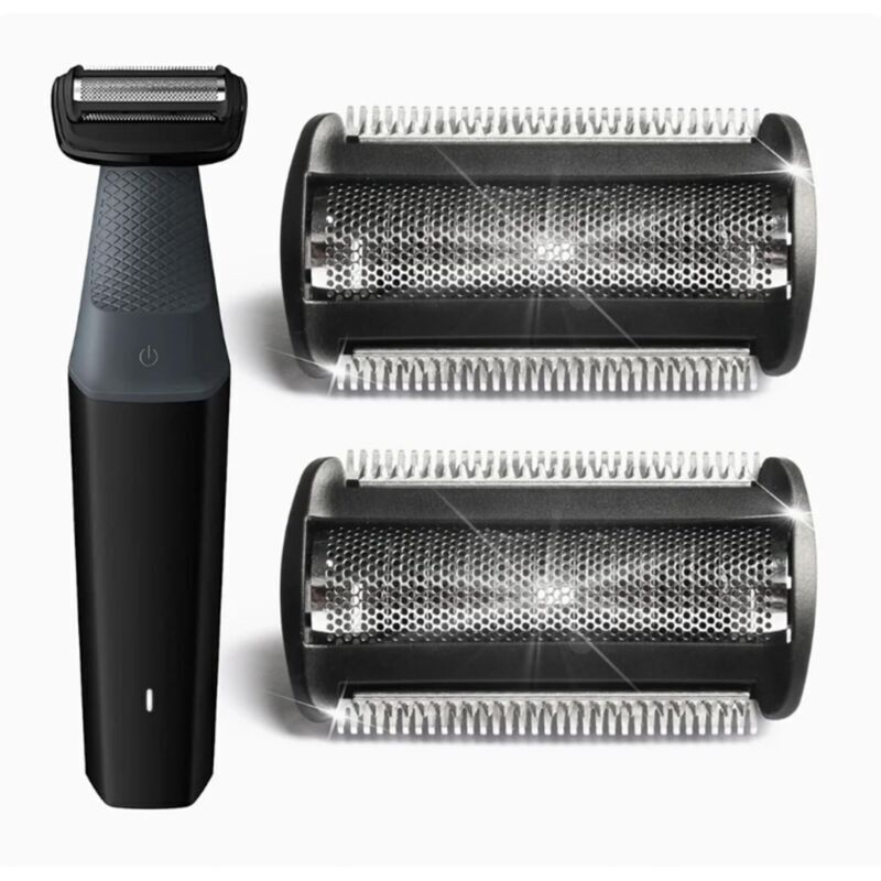 Pack of 2 replacement heads compatible with Philips Bodygroom Series 7000, 5000 and 3000 shavers