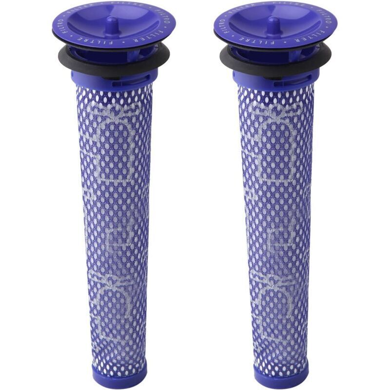 Pack of 2 replacement pre-filters for Dyson DC58, DC59, V6, V7, V8. Replacement part number 965661-01. 3 filters