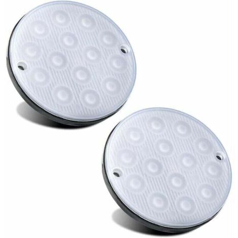 Pack of 2 round red trailer clearance lights with 14 LEDs with high/low light mode, surface-mounted DRL/reverse lights for car truck trailers and 12-24 V MUMU