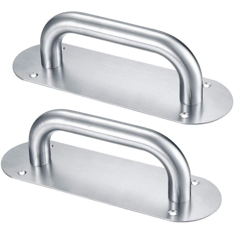 Gabrielle - Pack of 2 sliding door handles, stainless steel push door handles, cabinet handle handles with back plate for barn doors, closet, garden