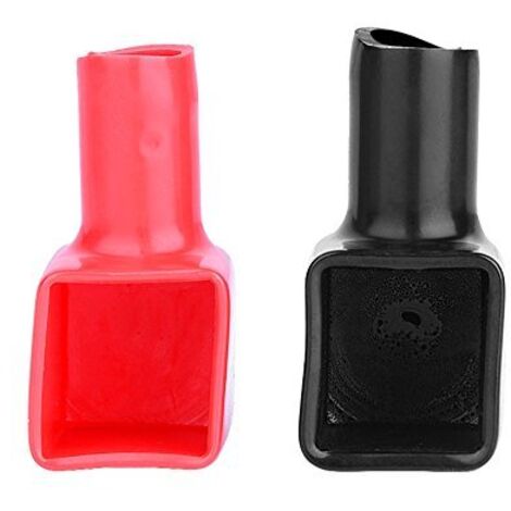 Pack of 2 Soft Plastic Battery Terminals with Positive and Negative Insulation Red and Black