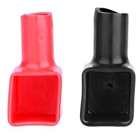 Pack of 2 Soft Plastic Battery Terminals with Positive and Negative Insulation Red and Black