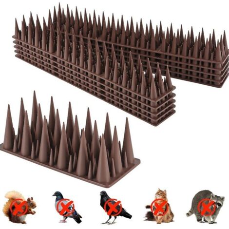 Pack of 20 brown plastic bird repellents for balconies, windowsills, roofs and fences – Pigeon repellent for the home and garden