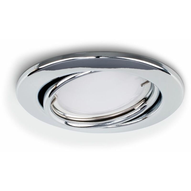 20 x Fire Rated Chrome Tiltable GU10 Recessed Ceiling Downlight