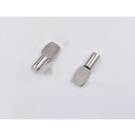 Pack of 20 shelf brackets, shelf support pins, nickel-plated metal shelf plate brackets for office cabinet accessories - 5 mm x 20 mm