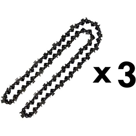 Pack of 3 20 Inch Chainsaw Chains (76 Links, 3/8" Pitch)