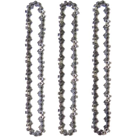 Pack of 3 pole pruner chains for 10" (25 cm) guide chain, 40 drive links, low kickback, compatible with Black & Decker, Ryobi and others