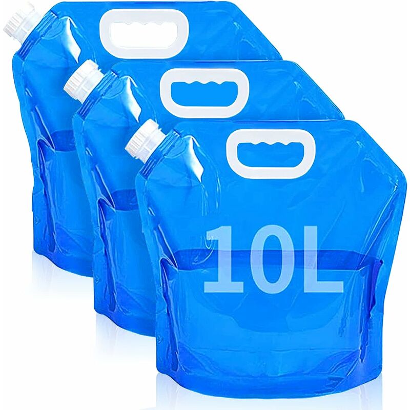 Pack of 3 Water Bags, Collapsible Water Canister, Collapsible Water Container with Tight Lid, BPA-Free Collapsible Canister, Portable Canister Food